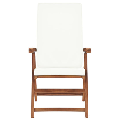 Garten-Liegestühle 2 Stk. mit Auflagen Massivholz Teak