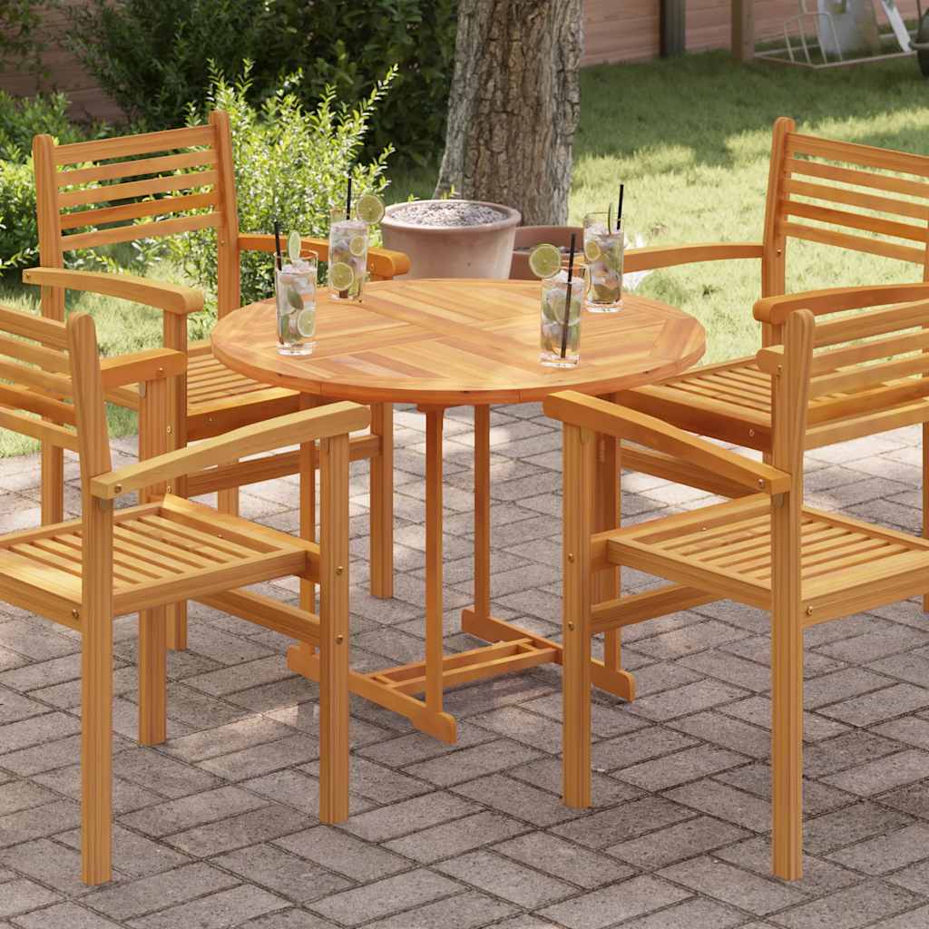 Tischplatte Massivholz Teak Rund 2,5 cm 90 cm