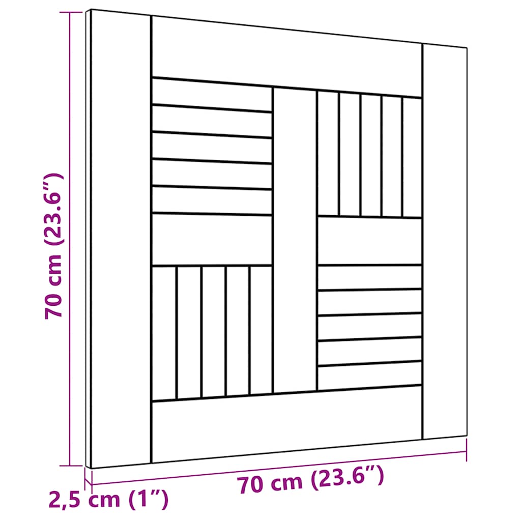 Tischplatte Massivholz Teak 70×70×2,5 cm