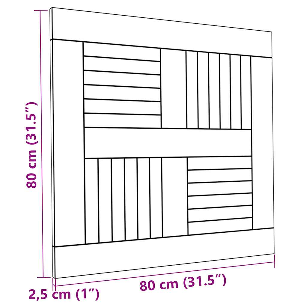 Tischplatte Massivholz Teak Quadratisch 80×80×2,5 cm