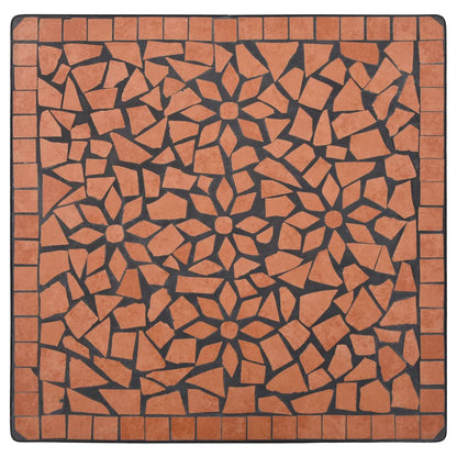 3-tlg. Bistro-Set Mosaik Keramik Terrakotta