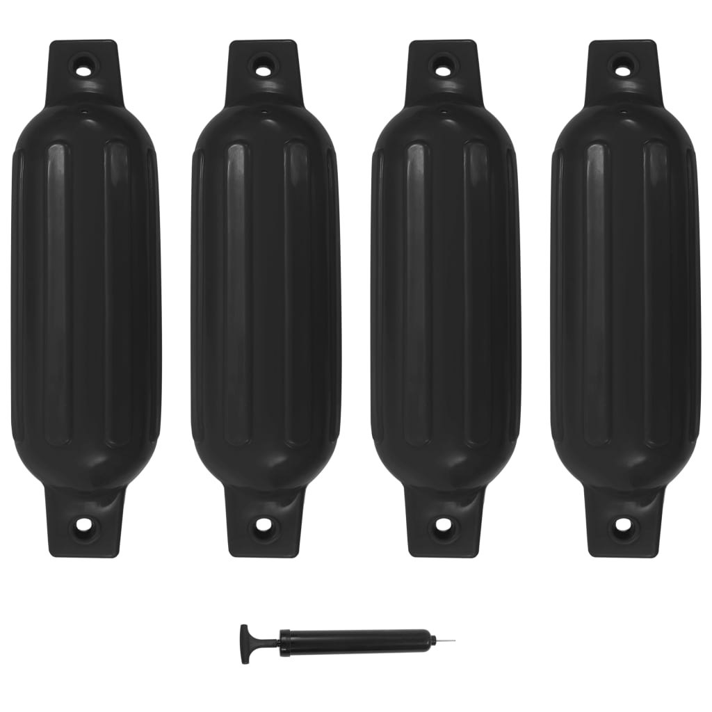 Bootsfender 4 Stk. Schwarz 41x11,5 cm PVC