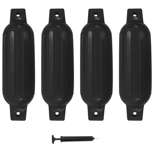 Bootsfender 4 Stk. Schwarz 41x11,5 cm PVC