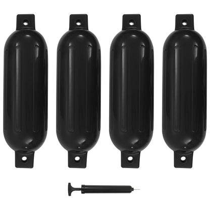Bootsfender 4 Stk. Schwarz 51x14 cm PVC