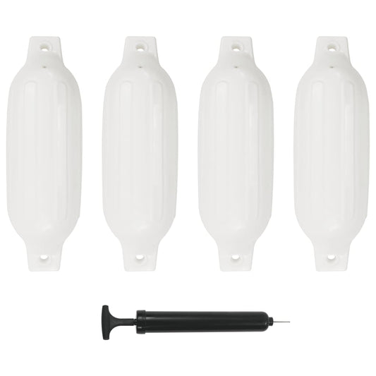 Bootsfender 4 Stk. Weiß 41x11,5 cm PVC