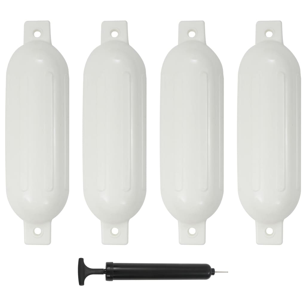 Bootsfender 4 Stk. Weiß 51x14 cm PVC