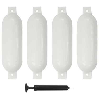 Bootsfender 4 Stk. Weiß 51x14 cm PVC