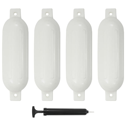 Bootsfender 4 Stk. Weiß 51x14 cm PVC