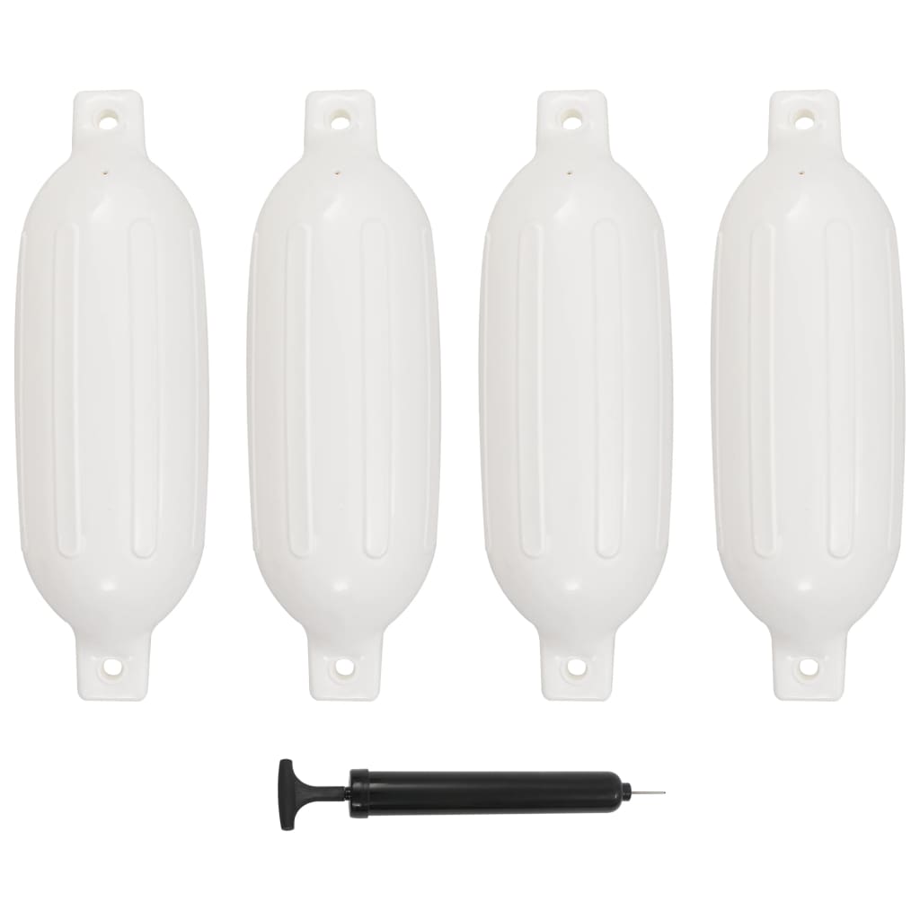 Bootsfender 4 Stk. Weiß 58,5x16,5 cm PVC