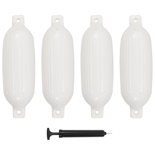 Bootsfender 4 Stk. Weiß 58,5x16,5 cm PVC