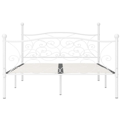 Bettgestell mit Lattenrost Weiß Metall 120×200 cm