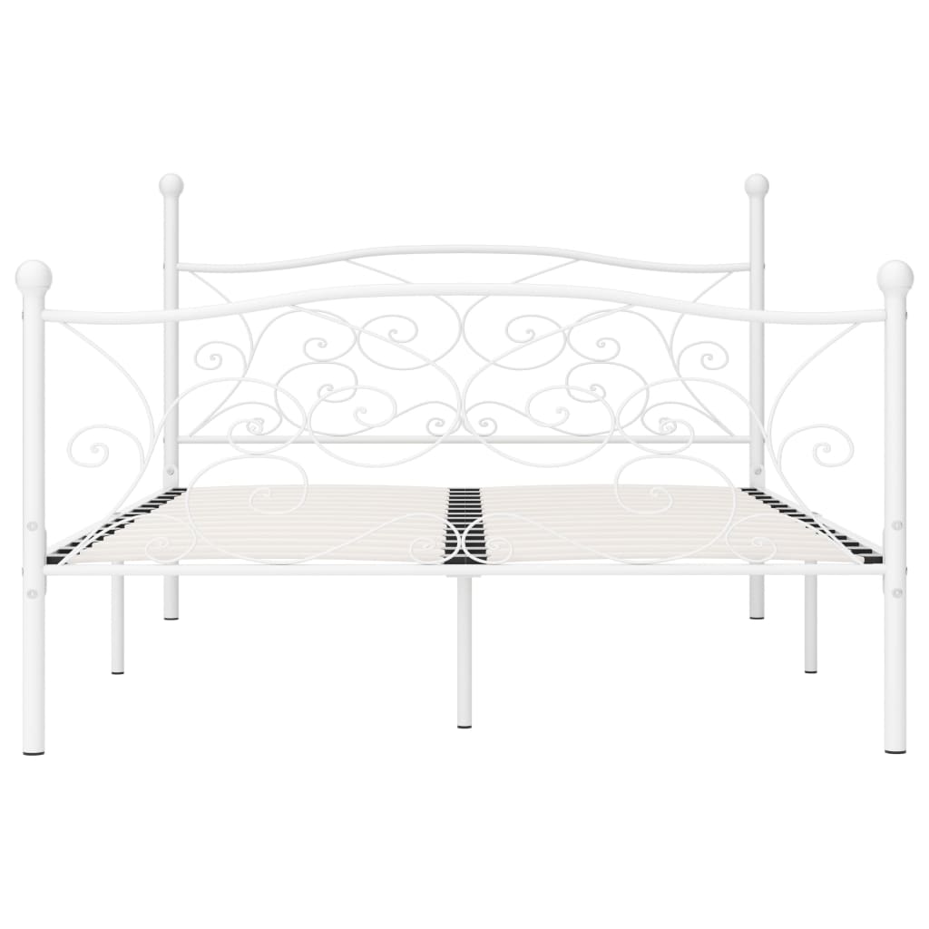 Bettgestell mit Lattenrost Weiß Metall 140 × 200 cm