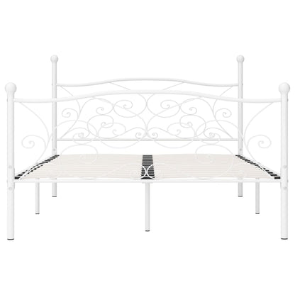 Bettgestell mit Lattenrost Weiß Metall 140 × 200 cm