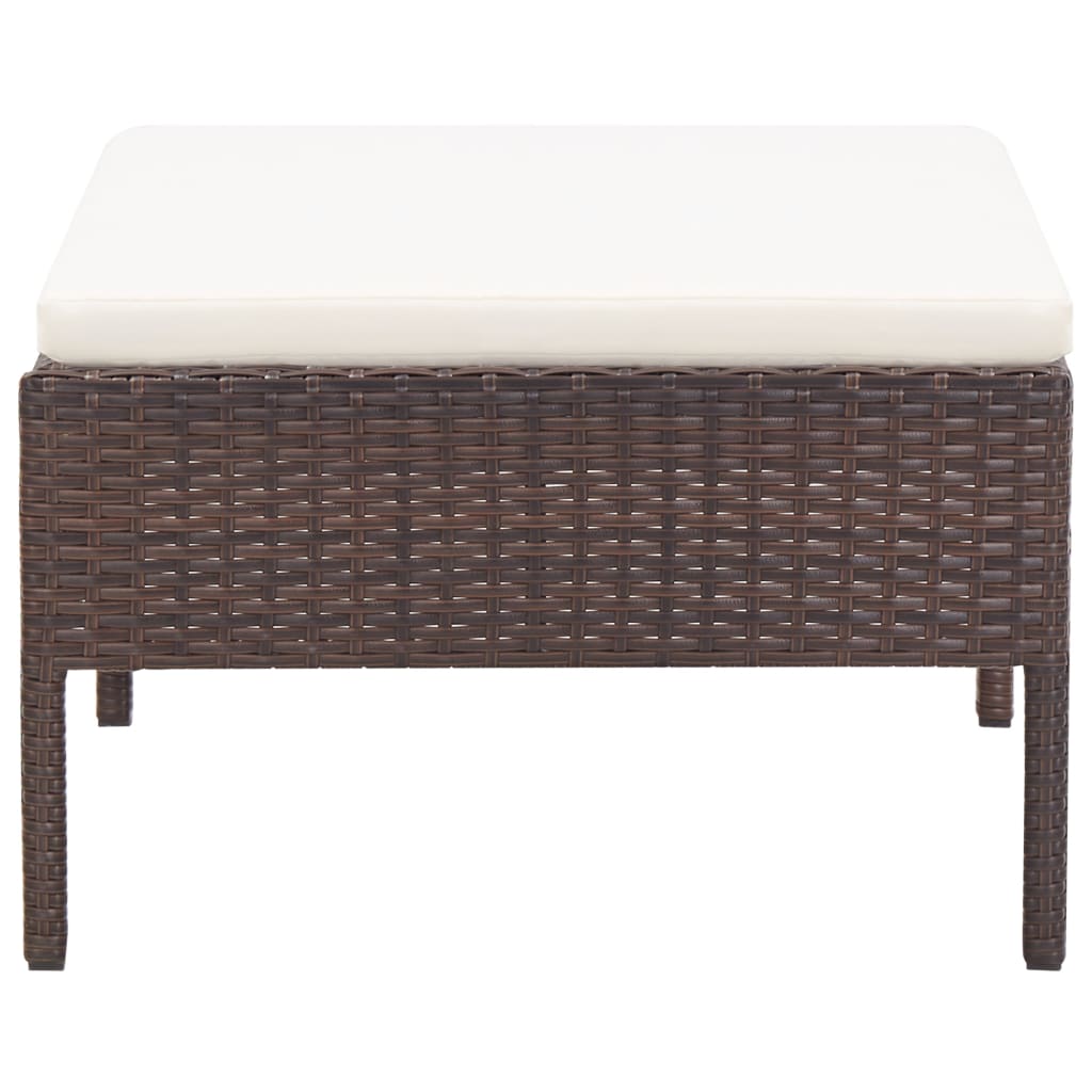 3-delt Have Lounge Sæt med Puder Poly Rattan Brown