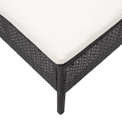 3-delt Have Lounge Sæt med Puder Poly Rattan Sort