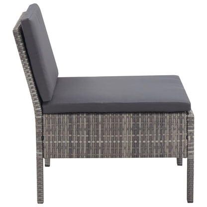 3-delt Have Lounge Sæt med Puder Poly Rattan Grey