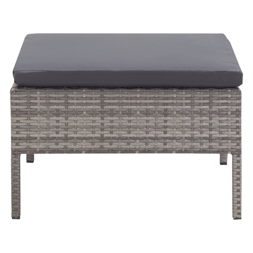 3-delt Have Lounge Sæt med Puder Poly Rattan Grey