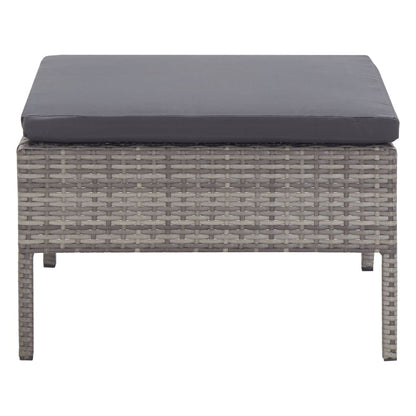3-delt Have Lounge Sæt med Puder Poly Rattan Grey