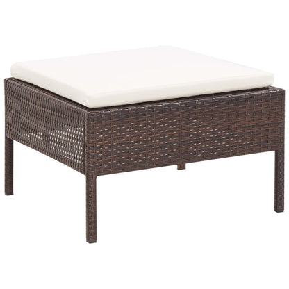 3-delt Have Lounge Sæt med Puder Poly Rattan Brown