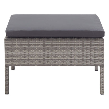 3-delt Have Lounge Sæt med Puder Poly Rattan Grey