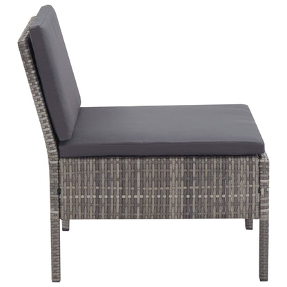 3-delt Have Lounge Sæt med Puder Poly Rattan Grey