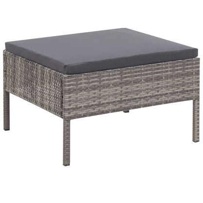 3-delt Have Lounge Sæt med Puder Poly Rattan Grey
