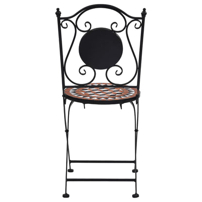 3-tlg. Bistro-Set Mosaik Keramik Terrakotta