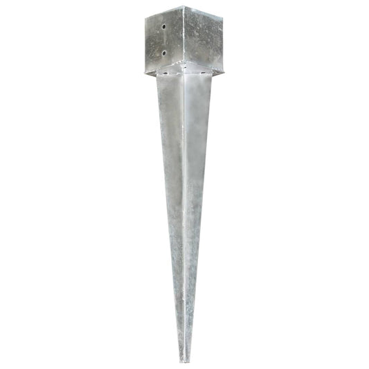 Jordspyd 2 stk Sølv 14×14×91 cm Galvaniseret stål