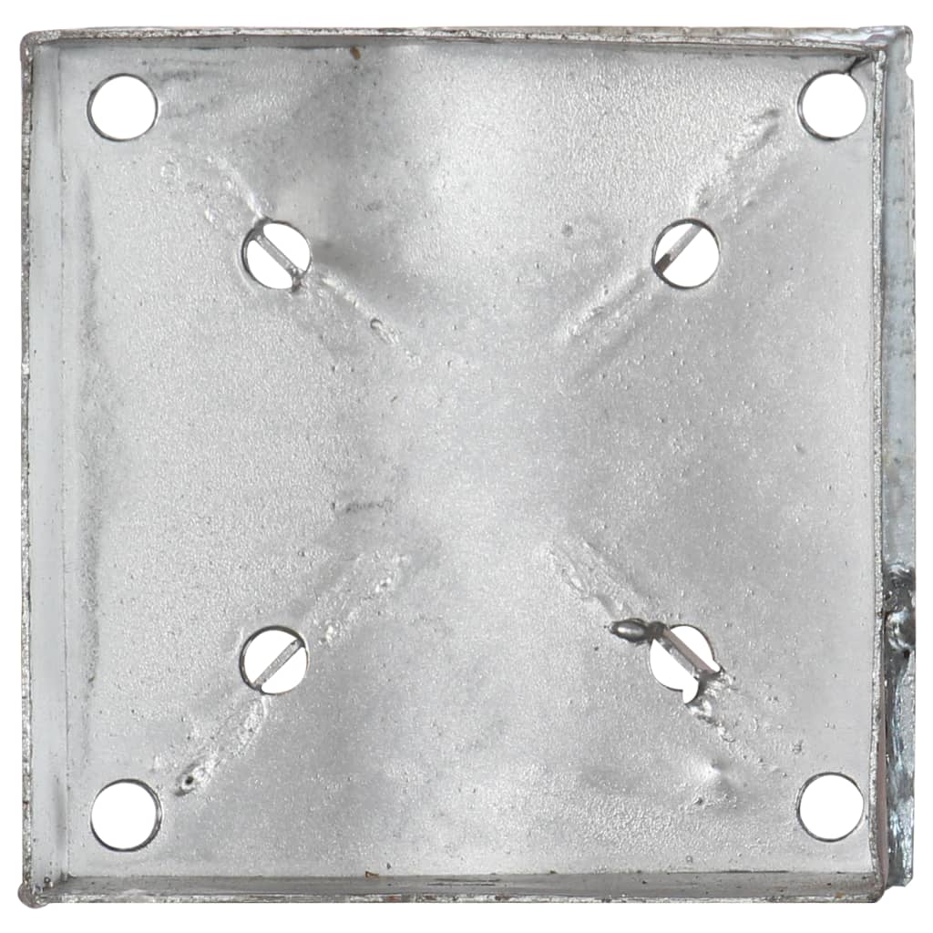 Erdspieße 2 Stk. Silbern 14×14×91 cm Verzinkter Stahl