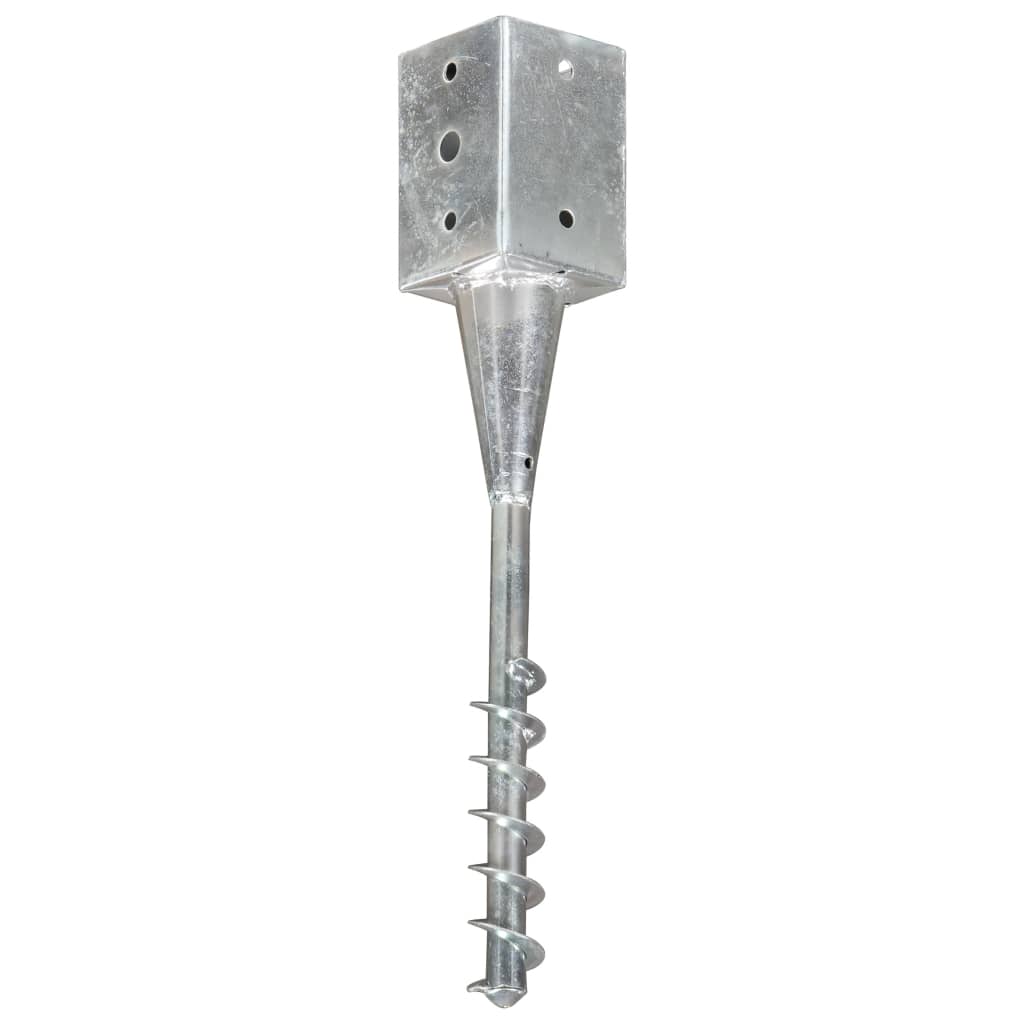 Jordspyd 6 stk Sølv 9×9×56 cm Galvaniseret stål