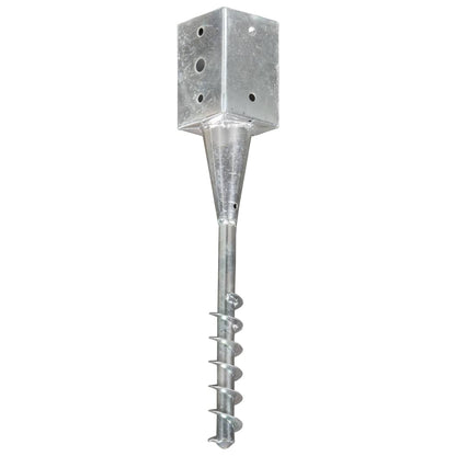 Jordspyd 6 stk Sølv 9×9×56 cm Galvaniseret stål