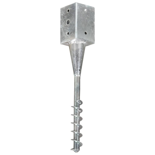 Jordspyd 6 stk Sølv 9×9×56 cm Galvaniseret stål