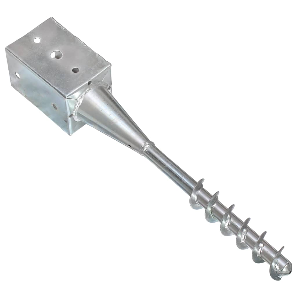 Jordspyd 6 stk Sølv 9×9×56 cm Galvaniseret stål