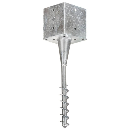 Jordspyd 2 stk Sølv 14×14×58 cm Galvaniseret stål