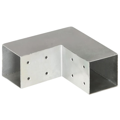 Stolpestik 4 stk L-formet galvaniseret metal 71 x 71 mm