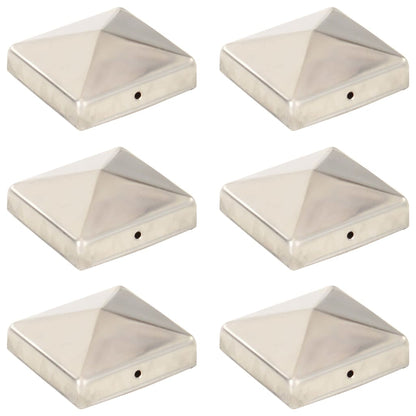 Pfostenkappen 6 Stk. Pyramide Edelstahl 81 x 81 mm