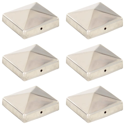 Pfostenkappen 6 Stk. Pyramide Edelstahl 81 x 81 mm