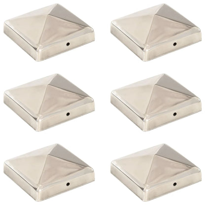 Pfostenkappen 6 Stk. Pyramide Edelstahl 91 x 91 mm