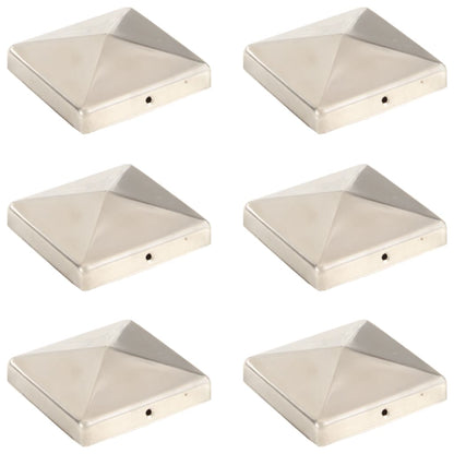 Pfostenkappen 6 Stk. Pyramide Edelstahl 101 x 101 mm
