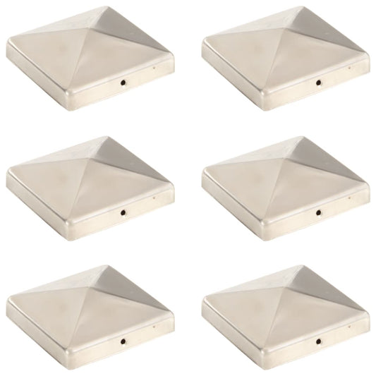 Pfostenkappen 6 Stk. Pyramide Edelstahl 101 x 101 mm