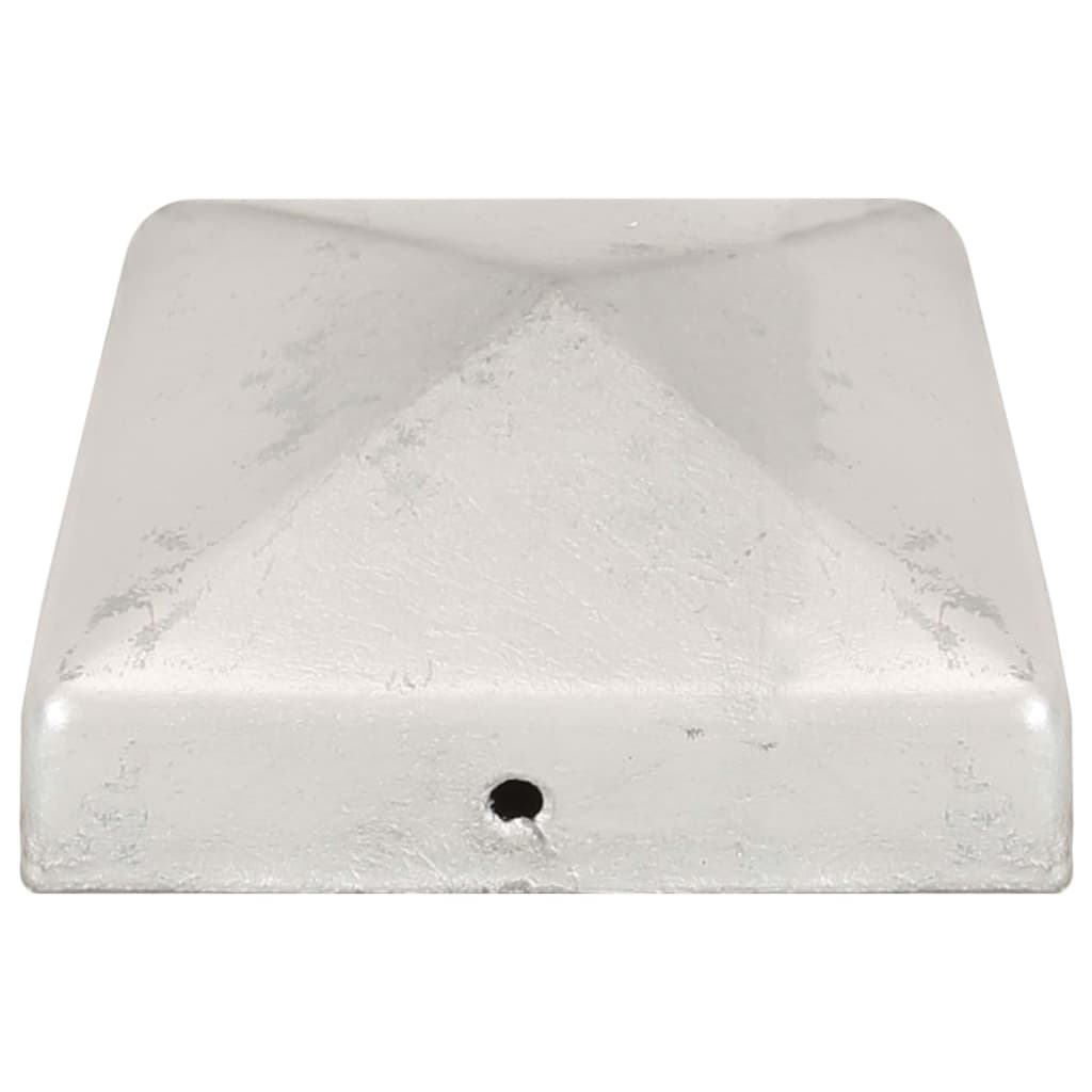 Pfostenkappen 6 Stk. Pyramide Verzinktes Metall 81 x 81 mm