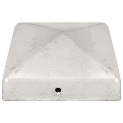 Pfostenkappen 6 Stk. Pyramide Verzinktes Metall 81 x 81 mm