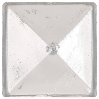Pfostenkappen 6 Stk. Pyramide Verzinktes Metall 81 x 81 mm