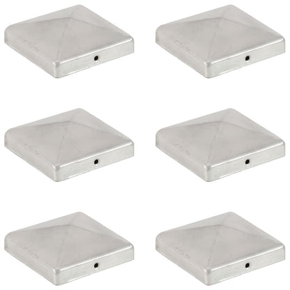 Pfostenkappen 6 Stk. Pyramide Verzinktes Metall 101 x 101 mm