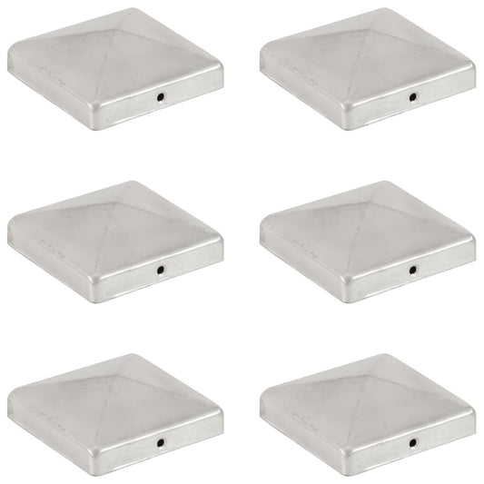 Pfostenkappen 6 Stk. Pyramide Verzinktes Metall 101 x 101 mm