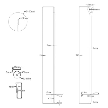 Erdanker 6 Stk. 10×60 cm Verzinktes Metall