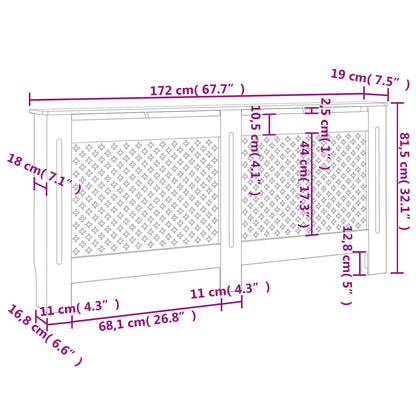 Heizkörperverkleidung 172x19x81,5 cm MDF