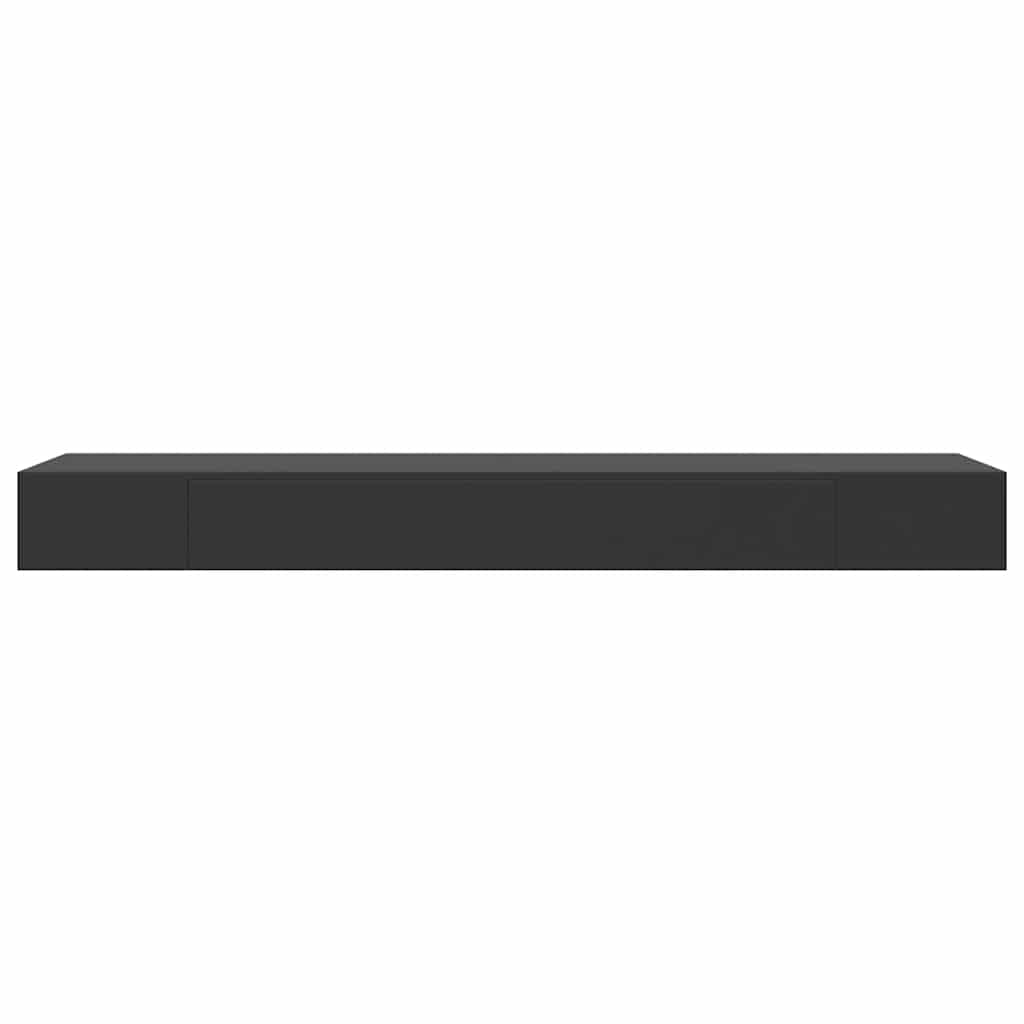 Schweberegal mit Schublade Schwarz 80x25x8 cm