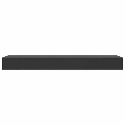 Schweberegal mit Schublade Schwarz 80x25x8 cm