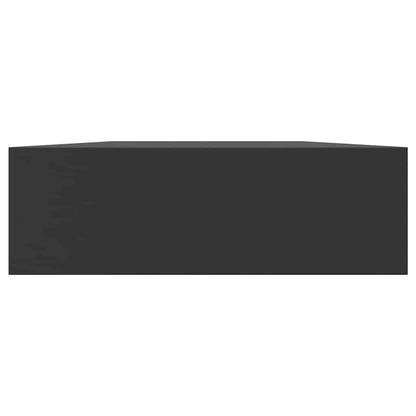 Schweberegal mit Schublade Schwarz 80x25x8 cm